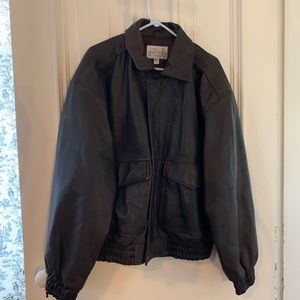 Brown leather mens jacket by Pelle Studio size large